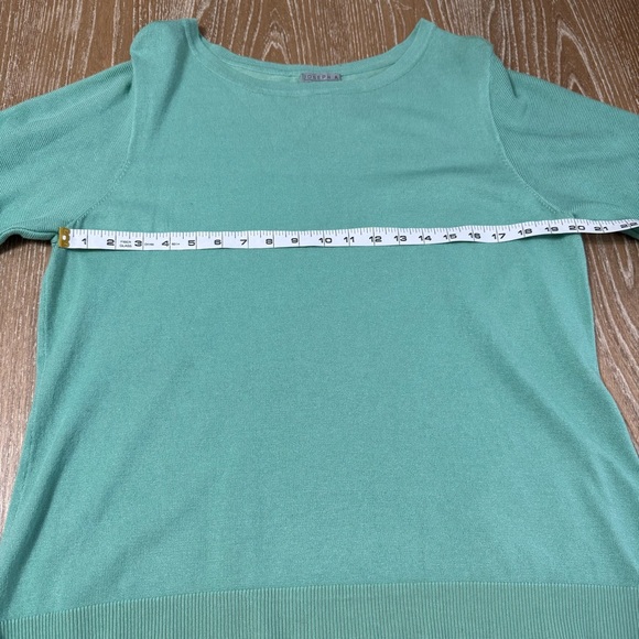 NWT Joseph A. Women’s Size M Medium Ruffle Short Sleeve Knit Sweater Crew Neck - Picture 9 of 12